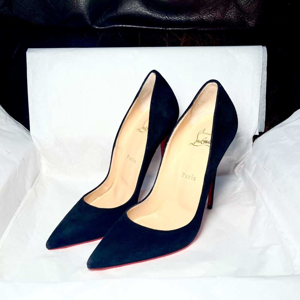 Christian Louboutin So Kate’ 120 mm Veau Velours Black Suede Stiletto Pump EU 38 - Picture 8 of 11